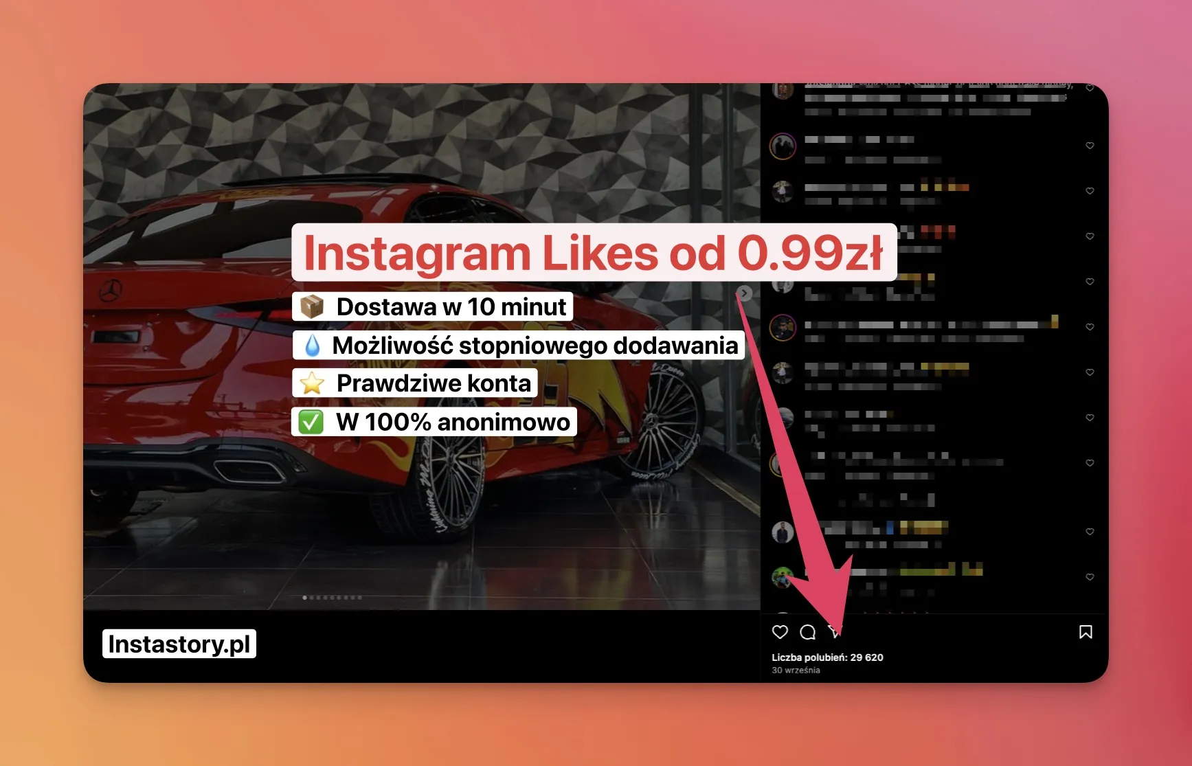 instagram likes od 0,99zł do kupienia na instastory